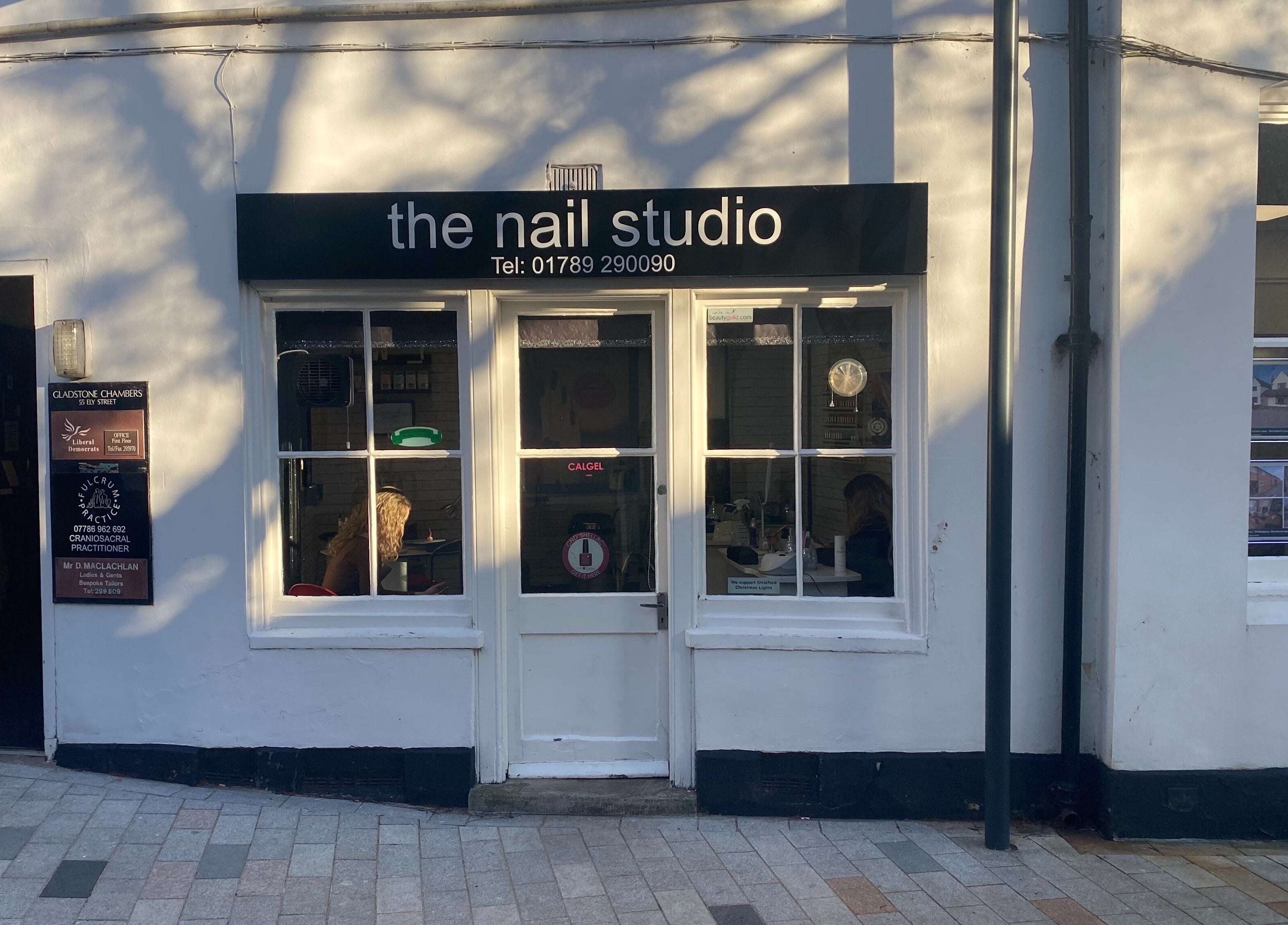 The Nail Studio entrance in Stratford-upon-Avon, England, GB, featuring a welcoming façade.