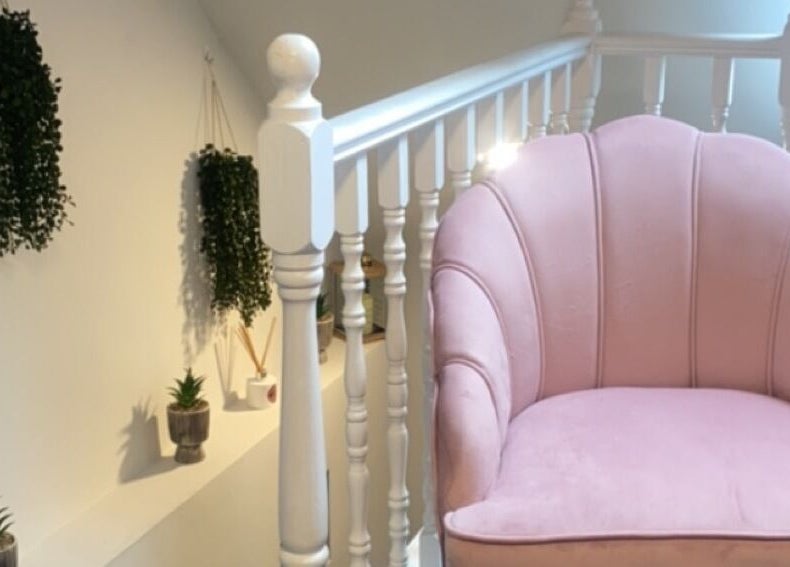 Cozy pink chair and plants at AC Aesthetics and Laser Clinic, Fethard, Tipperary, Ireland, County Tipperary, IE.