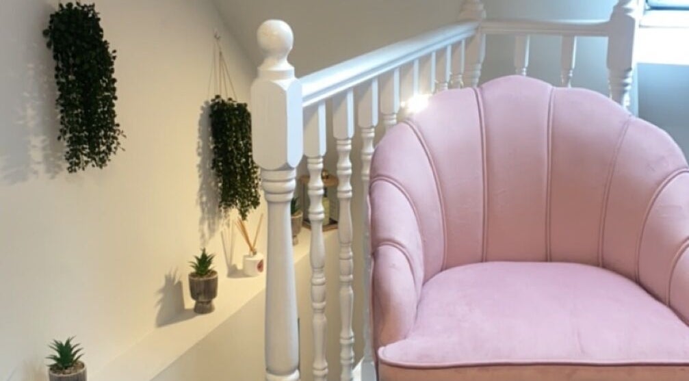 Cozy pink chair and plants at AC Aesthetics and Laser Clinic, Fethard, Tipperary, Ireland, County Tipperary, IE.