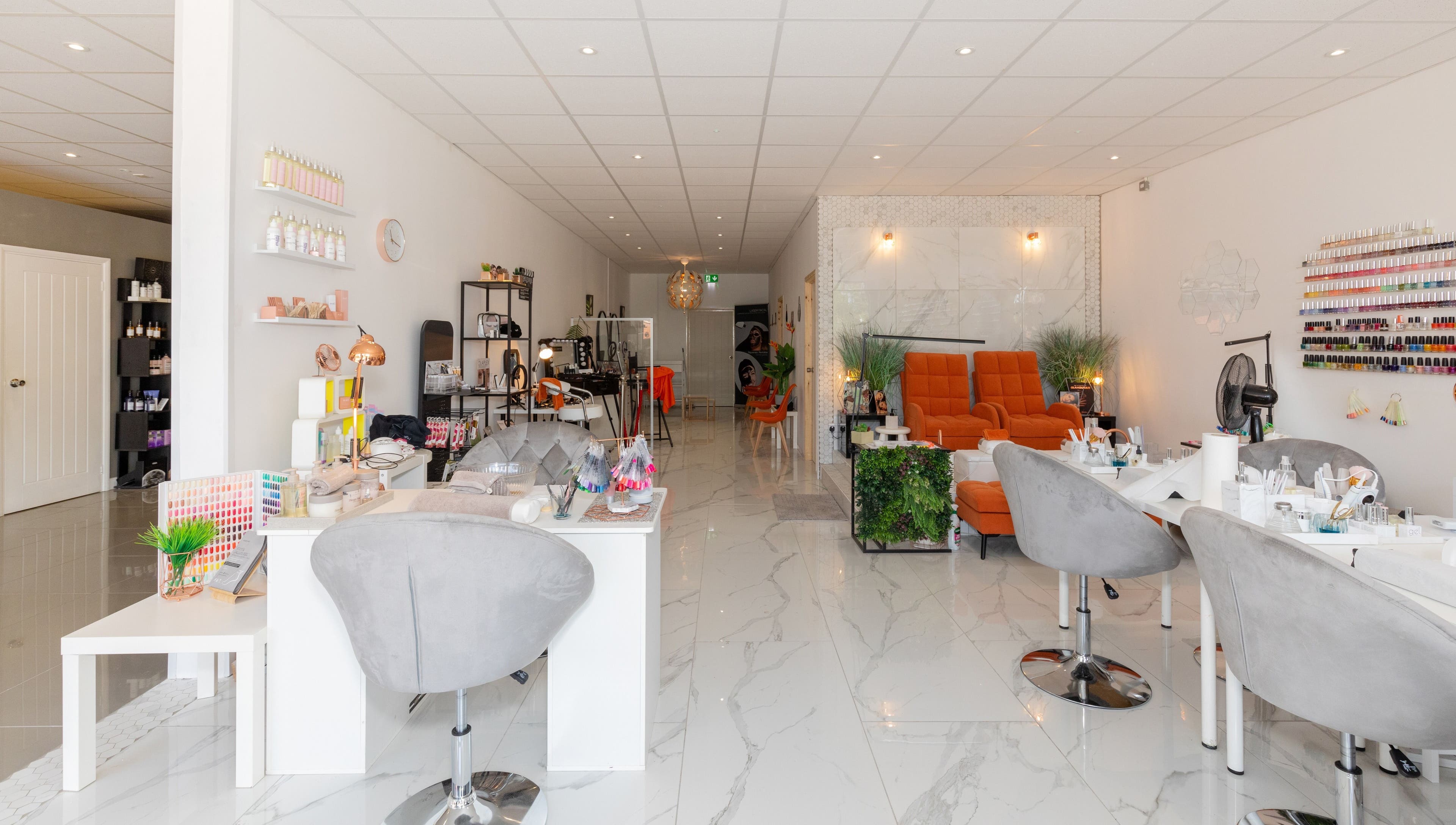 Modern salon Gorgeous in Wolverhampton, England, GB featuring elegant decor and plush seating.