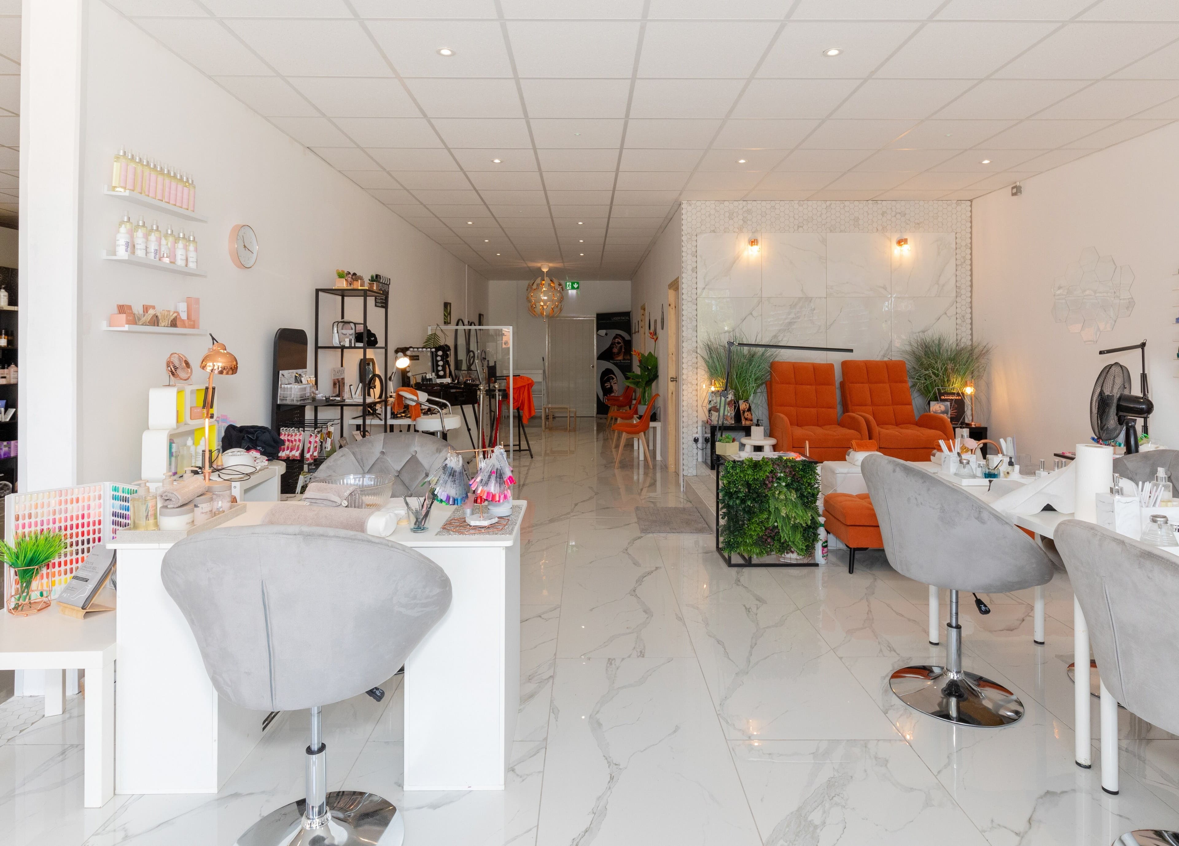 Modern salon Gorgeous in Wolverhampton, England, GB featuring elegant decor and plush seating.