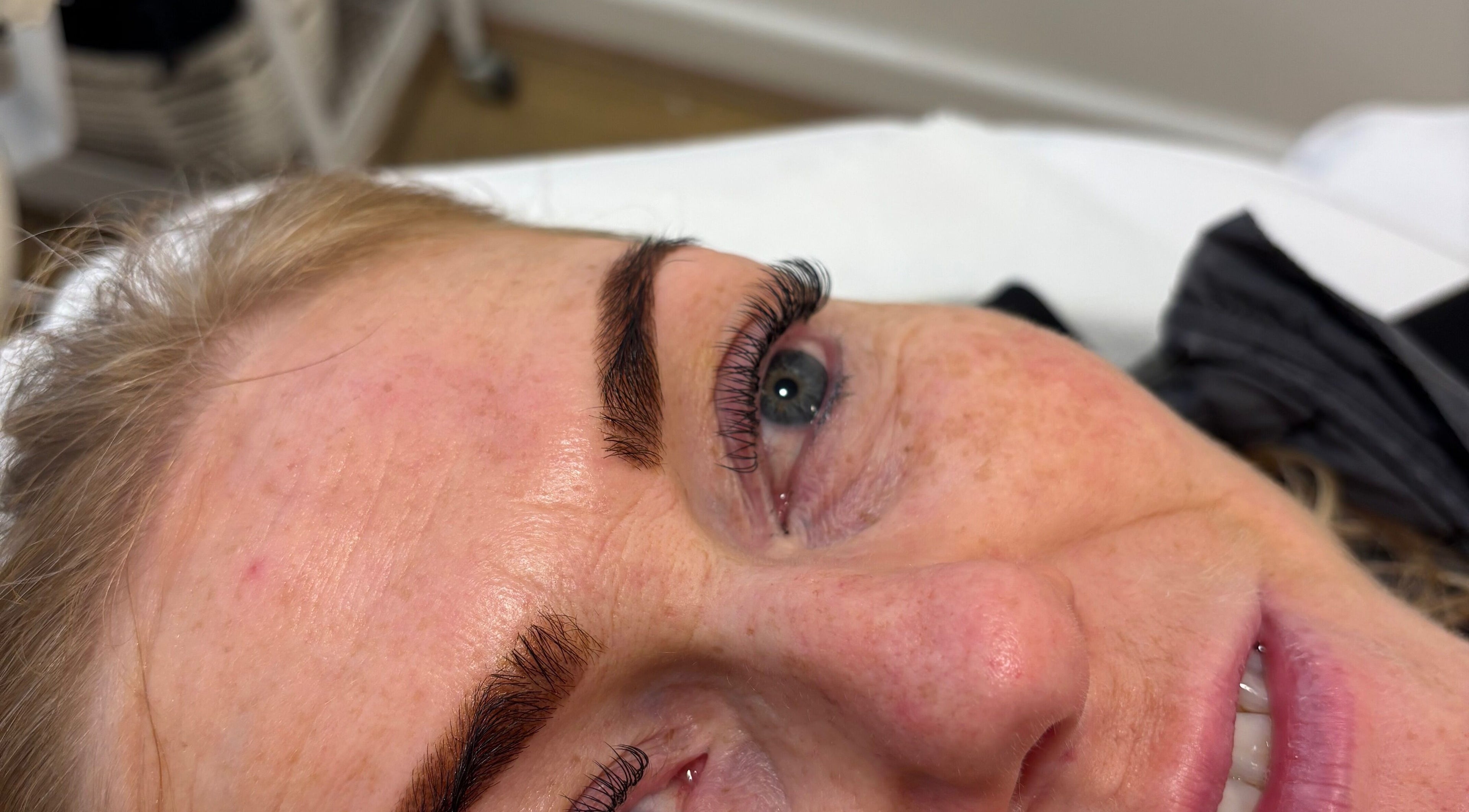 Eyelash enhancement service at Penny Louise Beauty in Horsforth, England, GB, showcasing lush lash results.