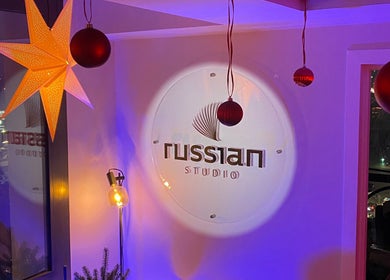 Festive decor at Russian Studio, Giza Governorate, relaxing ambiance with warm lights.