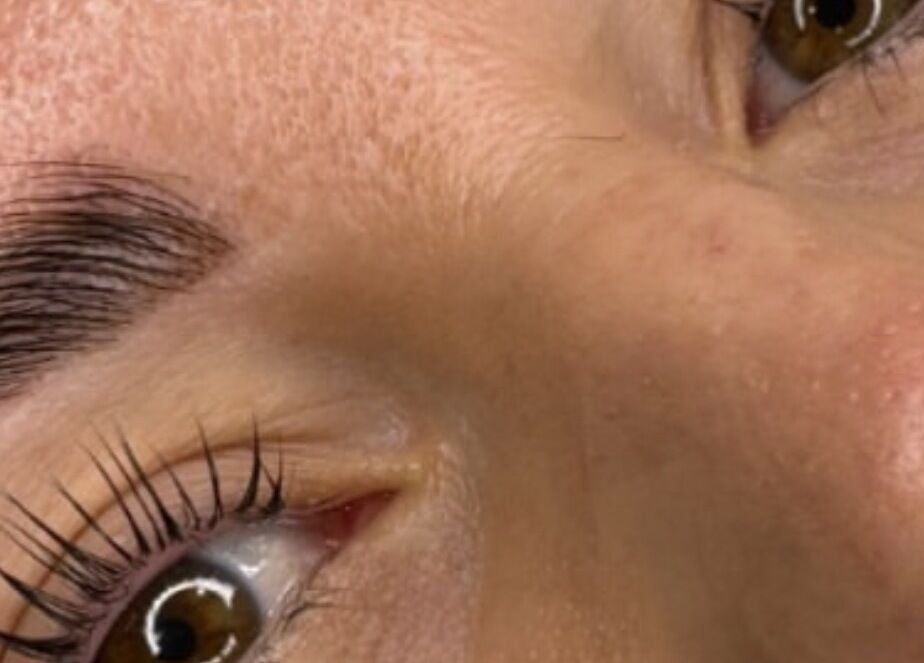 Close-up of eyelash enhancement at GLOW BY COCO, Hindley, England, GB, showcasing meticulous detail.