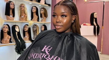 Client adorned with sleek style at KendriQ Hair Salon Fourways, Fourways, Sandton, Gauteng, ZA.