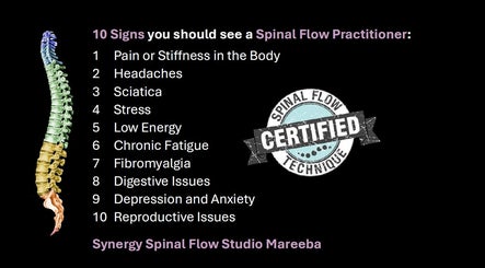 Spinal Flow Technique checklist at Synergy Spinal Flow Studio, Mareeba, Queensland, AU.