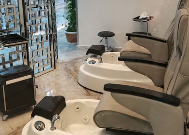Luxurious pedicure chairs at Beauty Care Barber Spa بيوتي كير حلاقة سبا رجالي, Al Khobar, Eastern Province, SA.