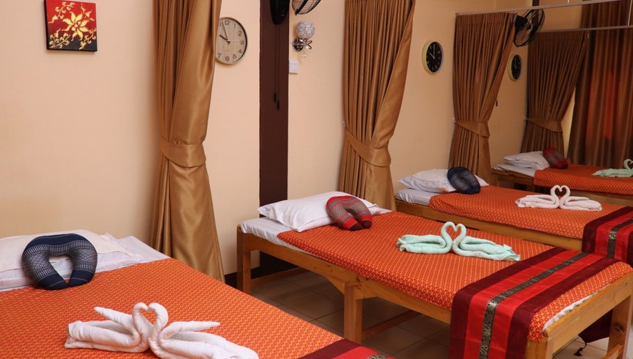 Relaxing massage beds at Kunlarat Massage, Chiang Mai, Chiang Mai, TH, offering serene wellness experience.