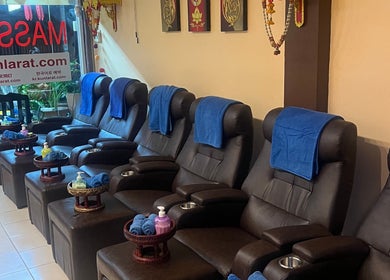 Comfortable massage chairs at Kunlarat Massage, Chiang Mai, Chiang Mai, TH, ready for relaxation.