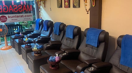 Comfortable massage chairs at Kunlarat Massage, Chiang Mai, Chiang Mai, TH, ready for relaxation.