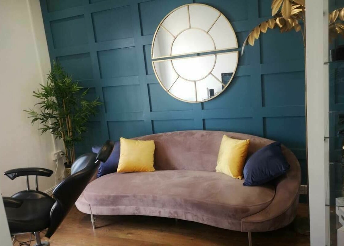 Elegant sofa with mirror in Touch of Beauty, Cross Hands, Wales, GB.