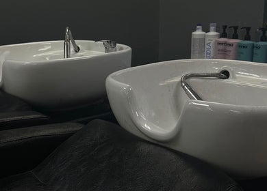 Elegant washbowls at Bella Vida Hair, Ormskirk, England, GB, offering a luxurious hair care experience.