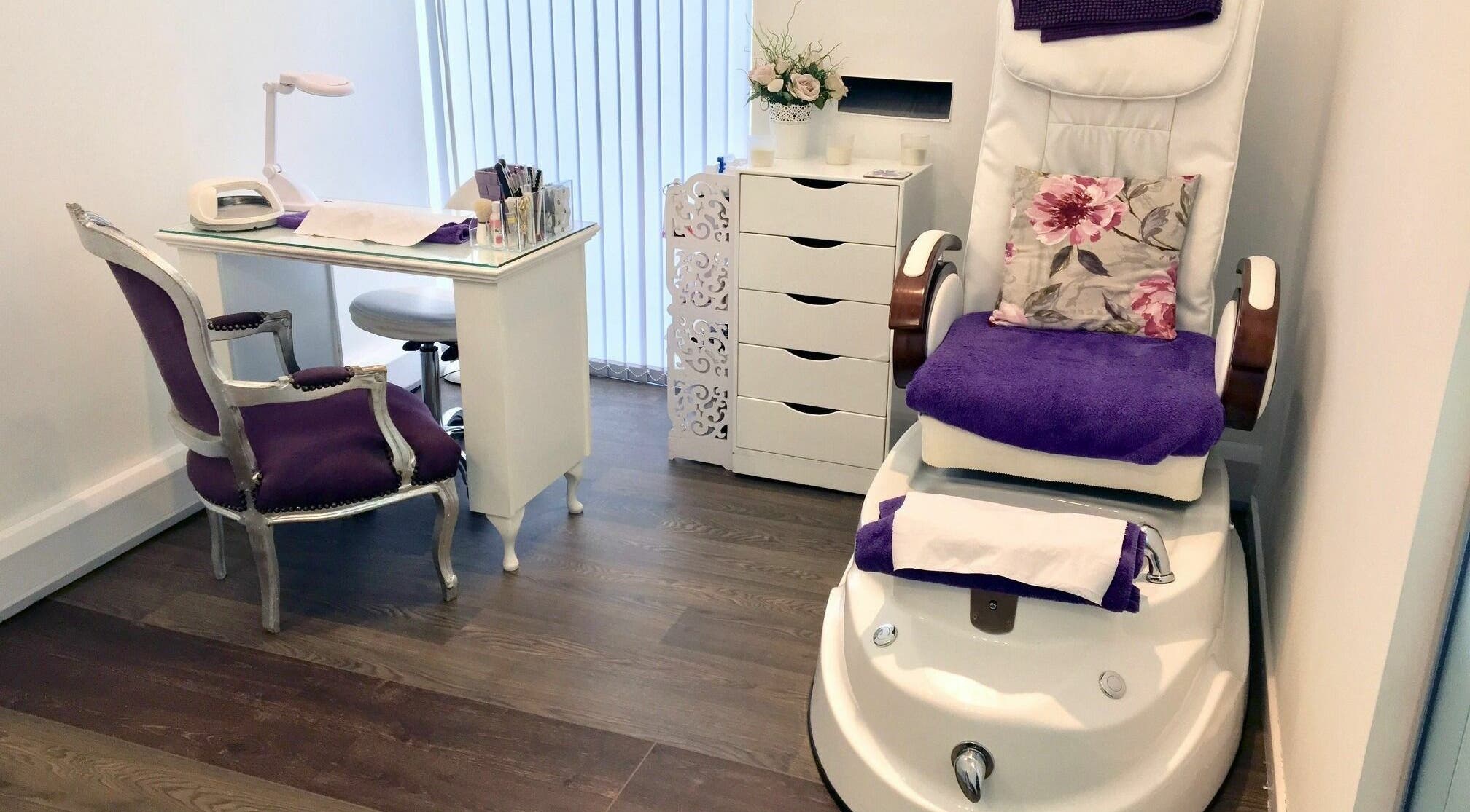 Chic nail and pedicure station at Hair, Brackley, England, GB offering luxury beauty services.