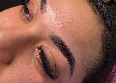 Close-up of expertly crafted eyelashes at Remedy Lashes And Beauty in Balclutha, Otago Region, NZ.