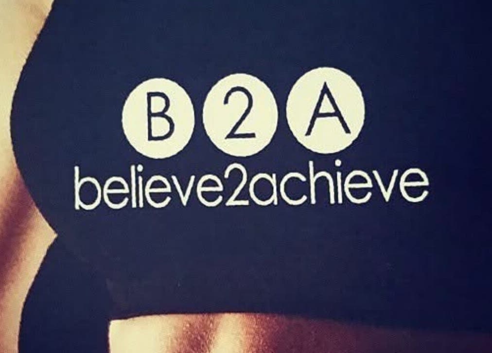 Believe2achieve logo with bold lettering in Gateshead, England, GB.