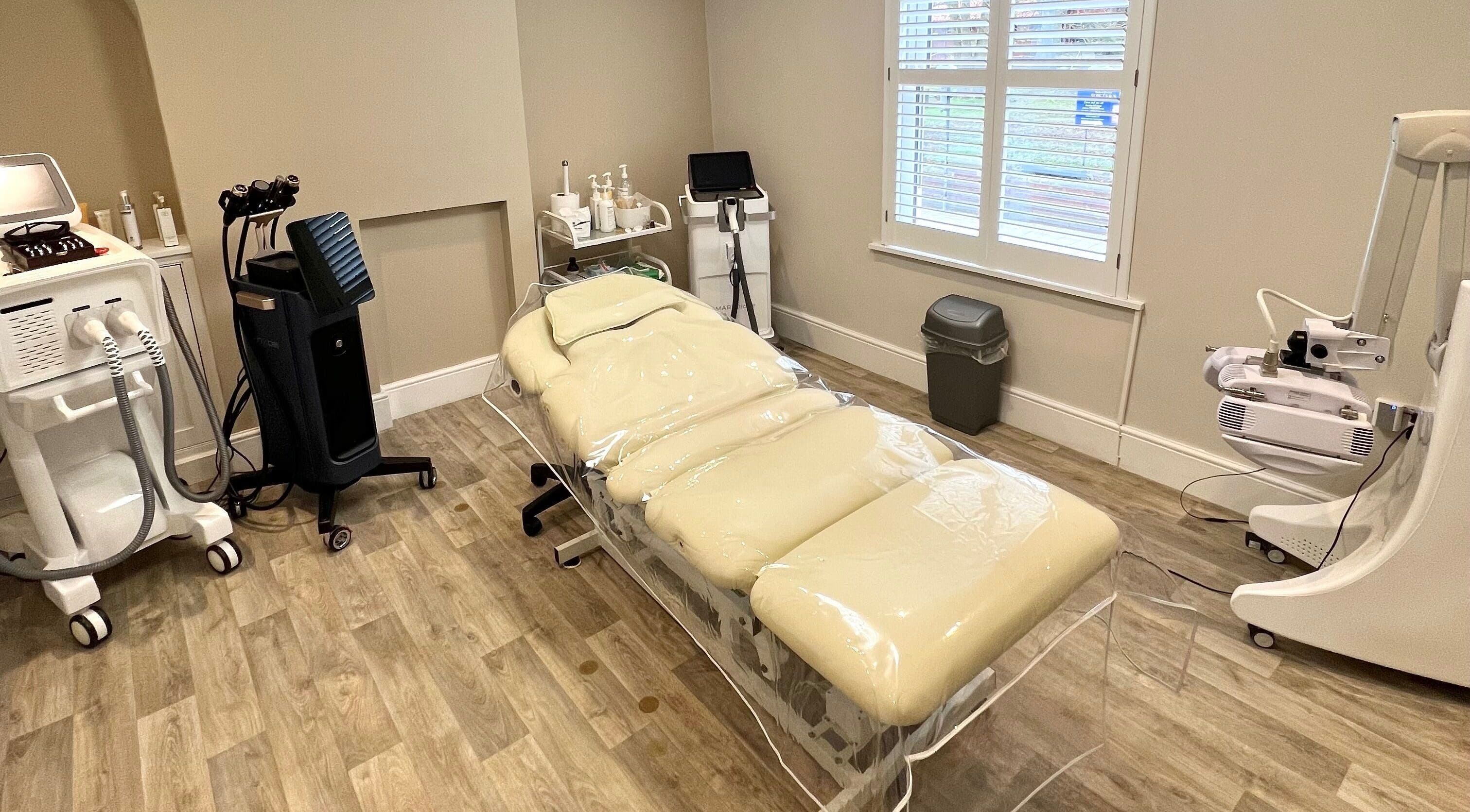 Luxurious treatment room at Pro Level Beauty, Malton, England, GB. Equipped with modern wellness technology.