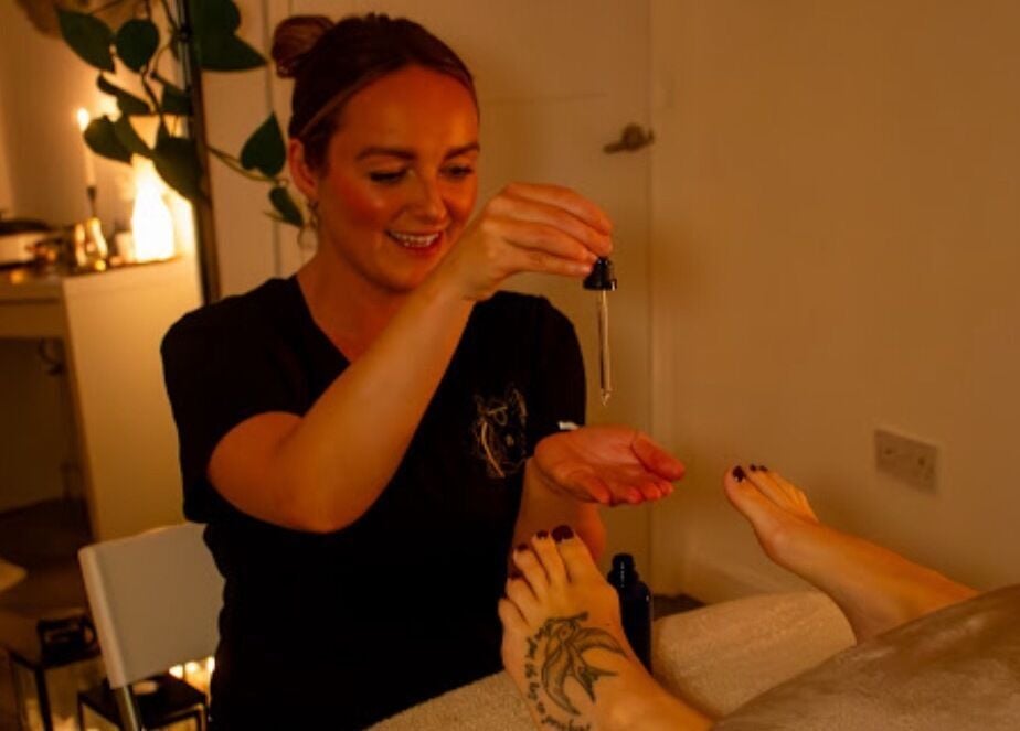 Clare O'Grady Holistic Therapies in Hyde, England offers relaxing foot treatment in a calming atmosphere.