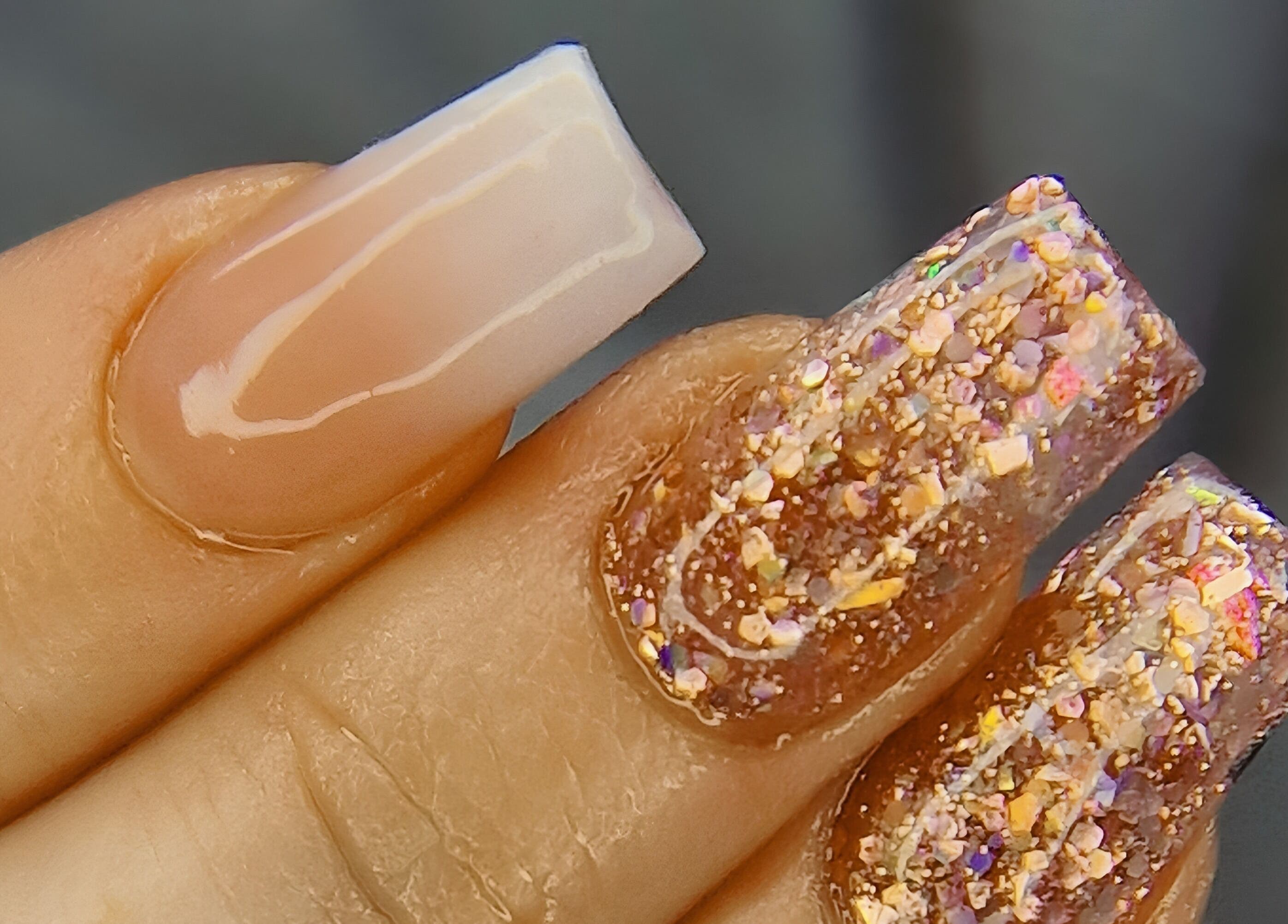 Sparkling nail art by Nails by Louise in Barnsley, England, GB, showcasing detailed glitter designs.