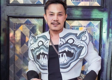 Unique jacket design at Gussanova Thai Massage Therapy by Thai male masseur, London, England, GB.