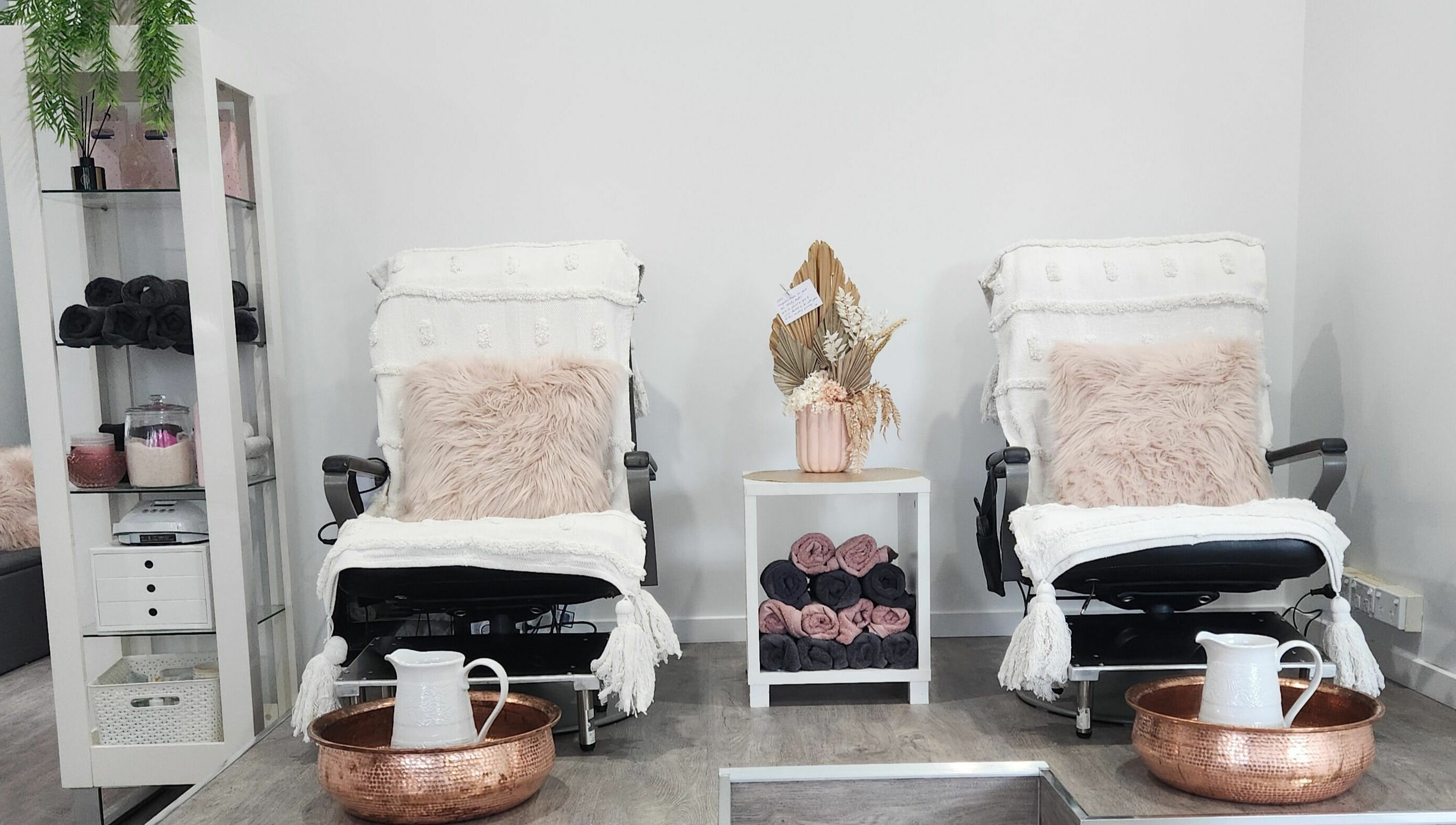 Relaxing pedicure chairs at Beauty Studio 2 Triple 4 in Port Macquarie, New South Wales, AU.