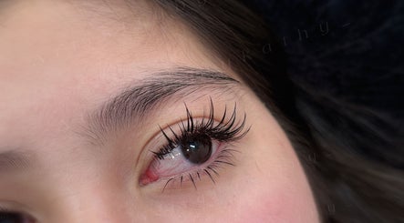 Close-up of eyelash extensions at Lash Fame Beauty, Calgary, Alberta, CA showcasing intricate detailing.