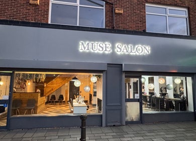 Exterior view of Muse Salon by Kate Easton in Blyth, England, GB, highlighting its inviting entrance.