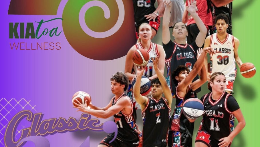 Dynamic basketball scene at Hoopnations (Mercury Baypark Arena), Mount Maunganui, Bay Of Plenty, NZ.