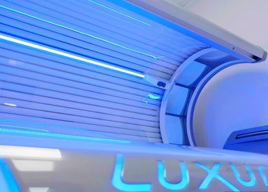 Modern tanning bed at Golden Tanning Studio, Wadebridge, offering premium tanning services in Wadebridge, England, GB.