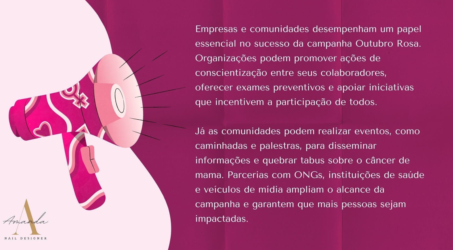 Campanha Outubro Rosa no Studio A, Rio Grande Do Sul, BR, destacando eventos e conscientização.