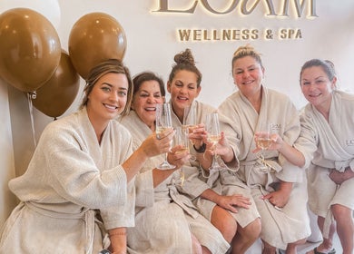 Guests celebrating with champagne at LOAM Wellness & Spa in Las Vegas, Nevada, US.