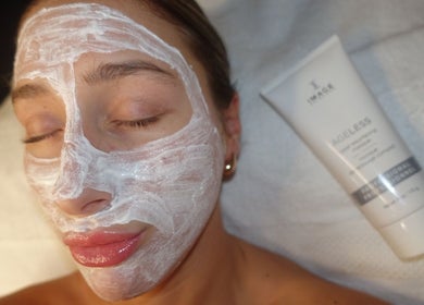 Facial treatment at HOUSE OF GOLD, Monifieth, Scotland, GB featuring luxurious cream mask for skin rejuvenation.