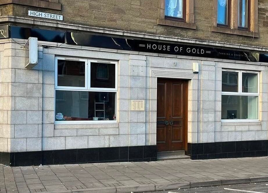 HOUSE OF GOLD exterior on High Street in Monifieth, Scotland, GB, showcasing modern design and welcoming entrance.