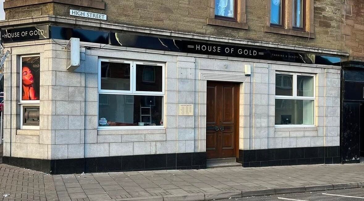 HOUSE OF GOLD exterior on High Street in Monifieth, Scotland, GB, showcasing modern design and welcoming entrance.