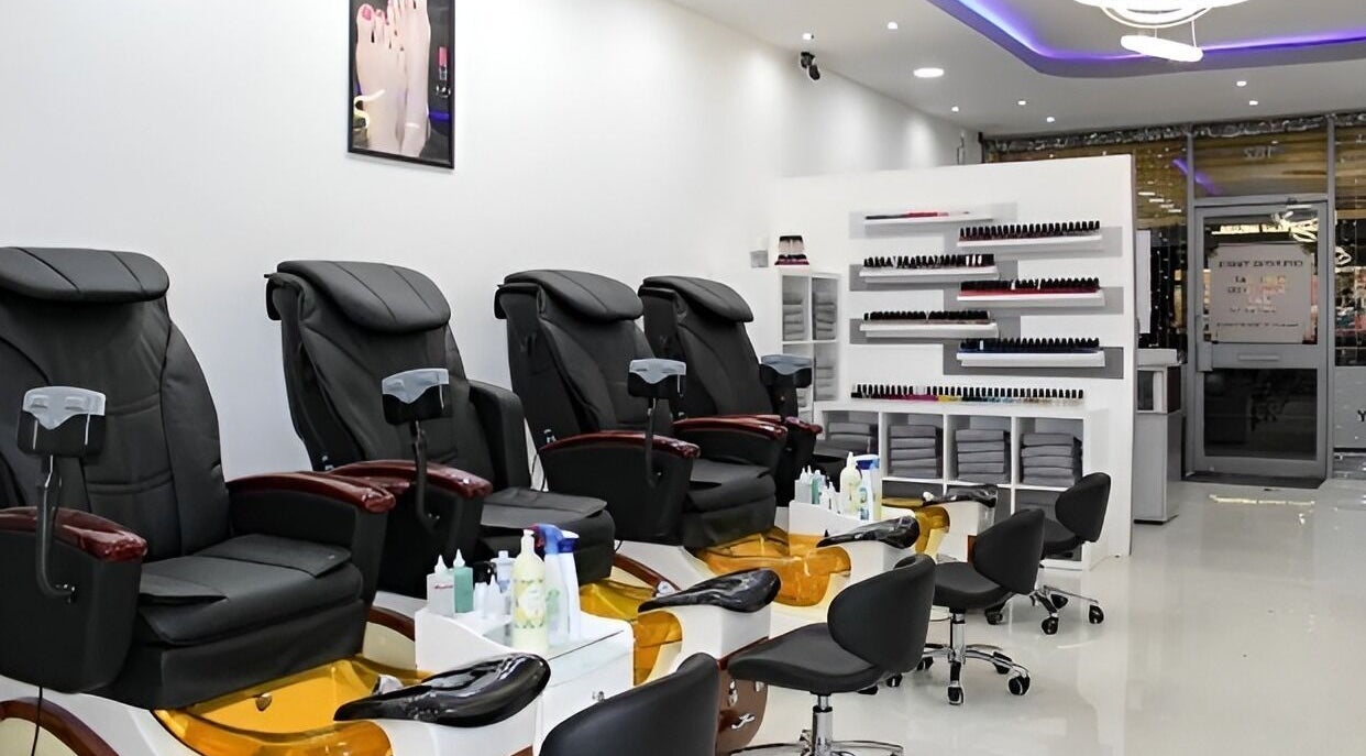 Luxurious pedicure chairs at Angeline Nails & Beauty Worcester Park, Worcester Park, England, GB.