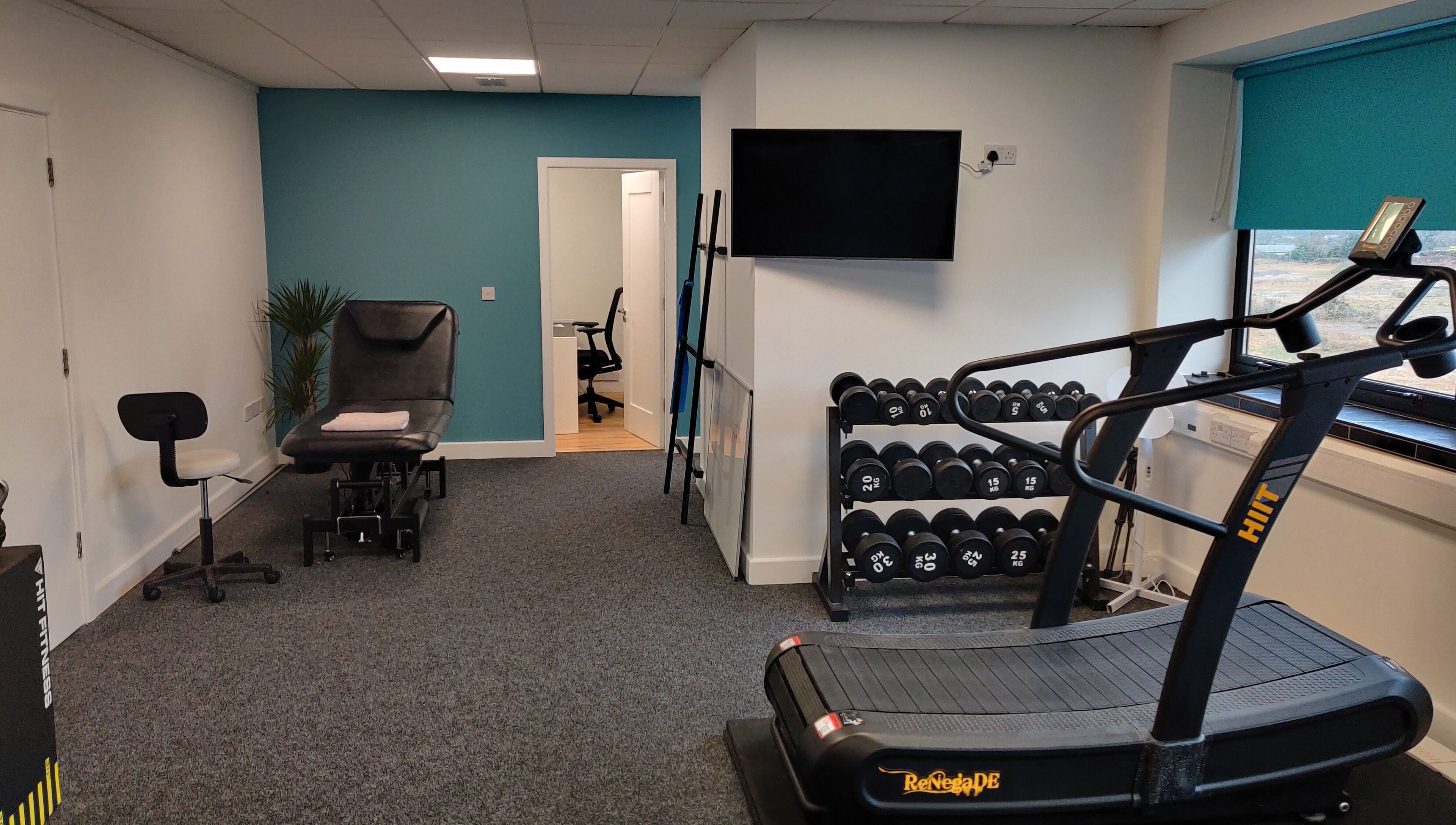 Modern therapy room at Kieran McNally: Pain and Movement Specialist, Daneswell Business Park, Athlone.