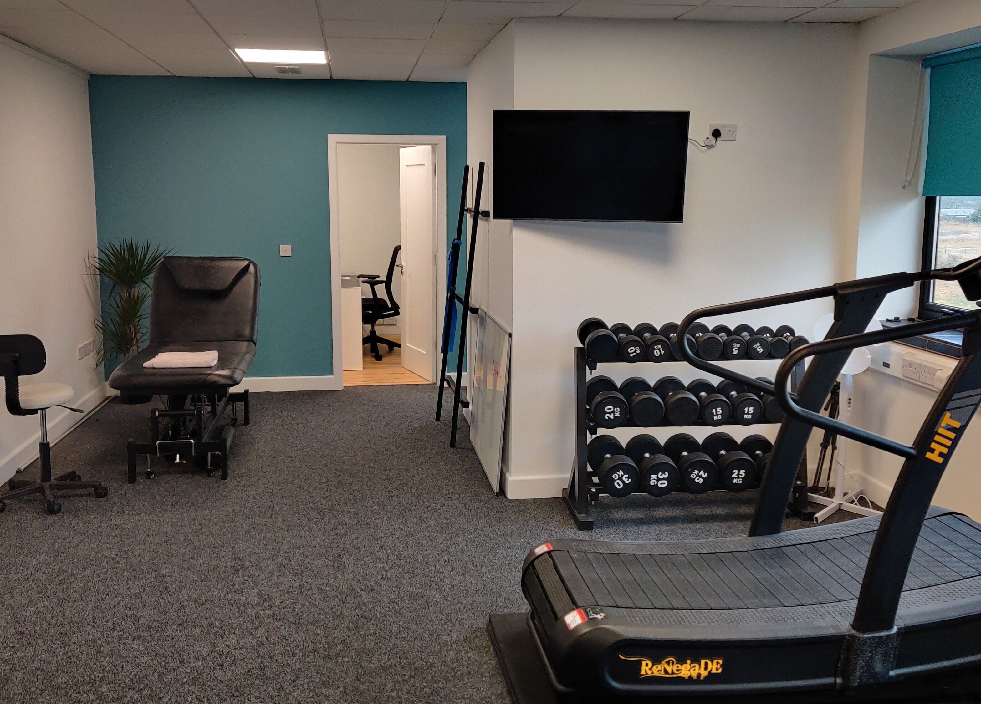 Modern therapy room at Kieran McNally: Pain and Movement Specialist, Daneswell Business Park, Athlone.