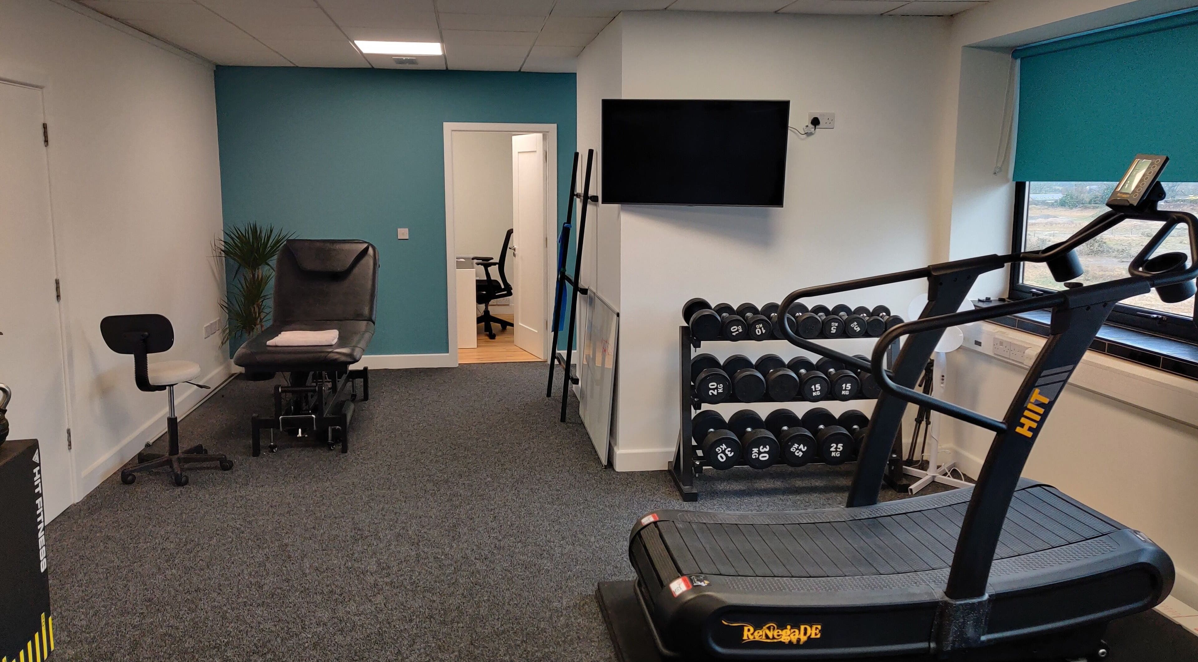 Modern therapy room at Kieran McNally: Pain and Movement Specialist, Daneswell Business Park, Athlone.