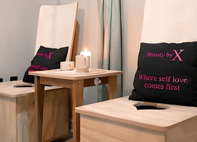 Cozy spa chairs at Bonaire Beauty By X, Kralendijk, Bonaire, BQ, offering a tranquil wellness experience.