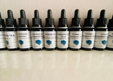 A selection of serums at Pure Face Works at Utopia Hair Salon & Facial Clinic, Sidmouth, England, GB.