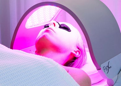 LED therapy at Pure Face Works at Utopia Hair Salon & Facial Clinic, Sidmouth, England, GB for skin rejuvenation.