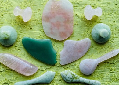 Crystal beauty tools at Pure Face Works at Utopia Hair Salon & Facial Clinic, Sidmouth, England, GB.