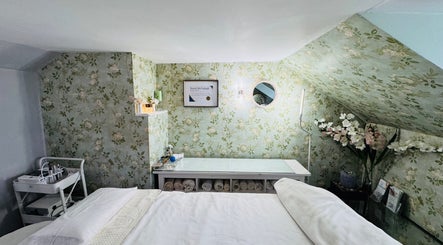 Tranquil spa room at Pure Face Works at Utopia Hair Salon & Facial Clinic, Sidmouth, England, GB.