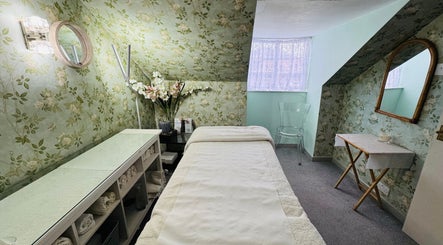 Luxury treatment room at Pure Face Works at Utopia Hair Salon & Facial Clinic, Sidmouth, England, GB.