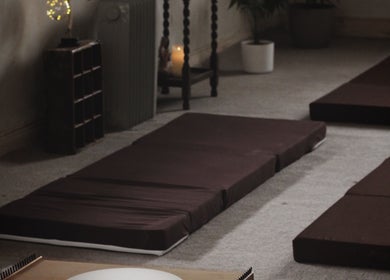 Relaxing yoga mats at Mrs Peony, Shepshed, England, GB. Ideal for meditation and wellness sessions.