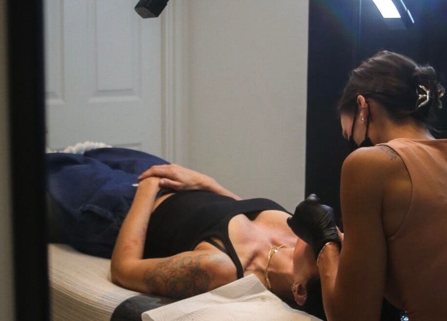 Aesthetic treatment at Angelic Aesthetics, Cape Town, Western Cape, ZA. Client receives beauty care from a specialist.