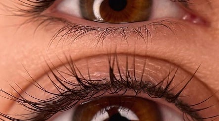 Close-up of enhanced eyelashes at Perfect Touch Studio, Mullaloo, Western Australia, AU.