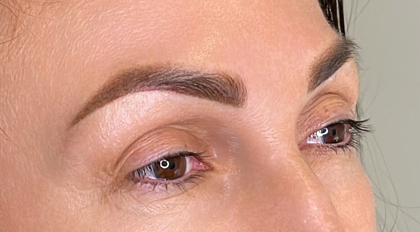 Close-up of perfectly shaped brows at Perfect Touch Studio, Mullaloo, Western Australia, AU.