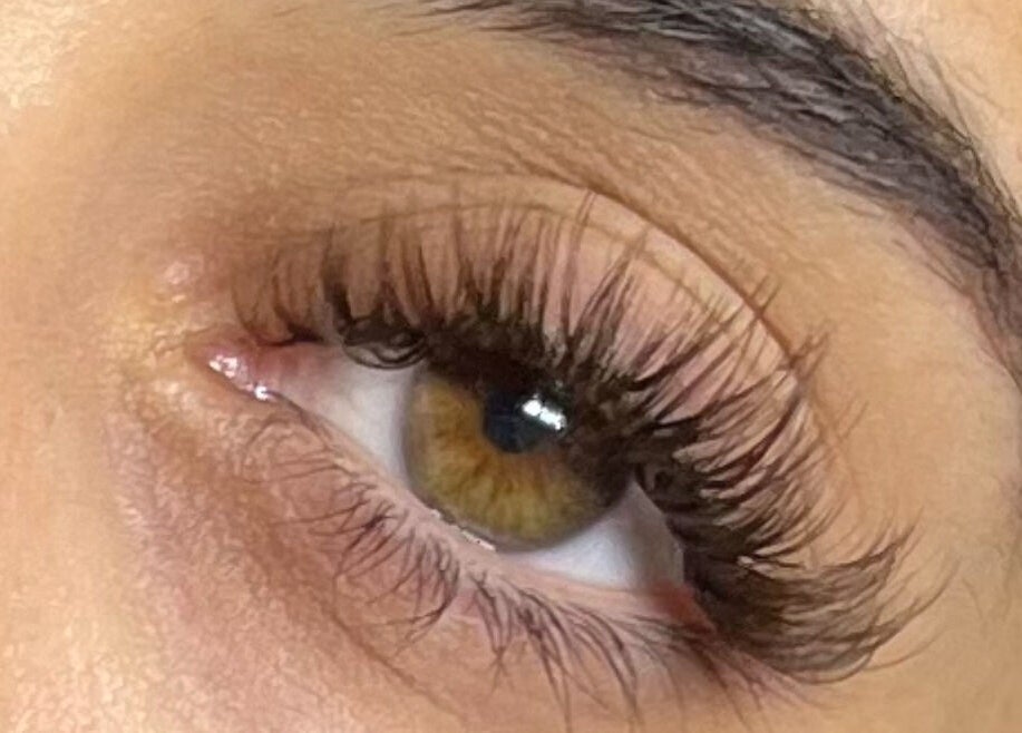 Close-up of stunning eyelash extension by What the Fluff Lash Artistry, Chelmsford, England, GB.