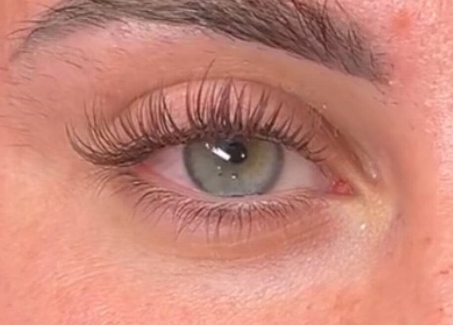 Close-up of expertly styled lashes at What the Fluff Lash Artistry in Chelmsford, England, GB.