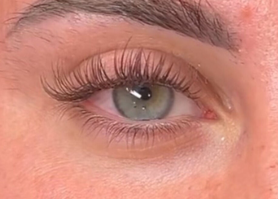 Close-up of expertly styled lashes at What the Fluff Lash Artistry in Chelmsford, England, GB.